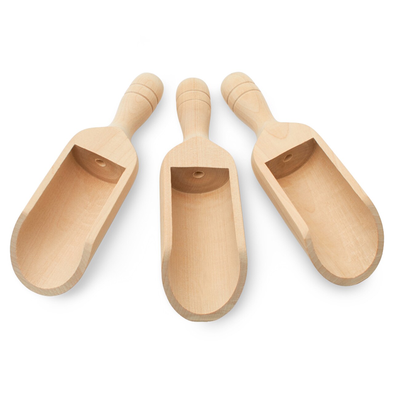 Mini Wooden Scoopers Assorted Sizes, Unfinished, for Bath Salts & Jars | Woodpeckers